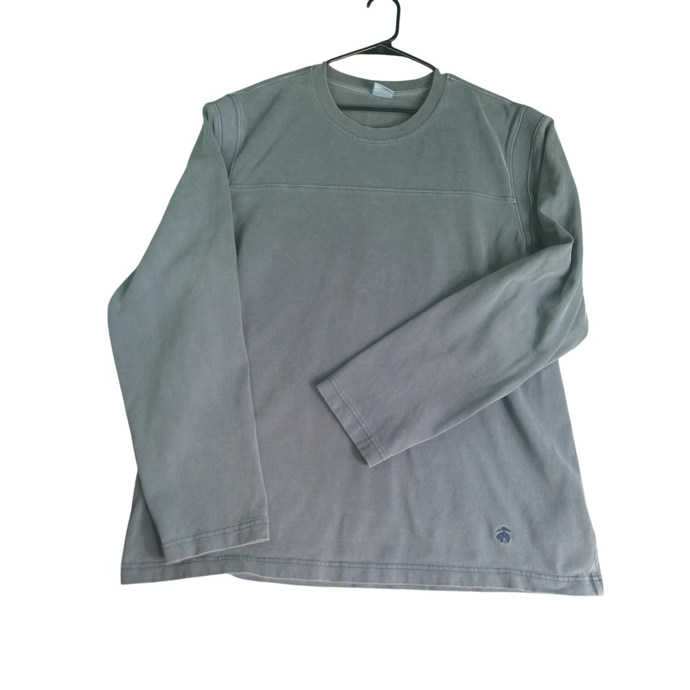 Brooks Brothers Men's XXL Blue Gray Long Sleeve Crewneck Logo Graphic Shirt 18
